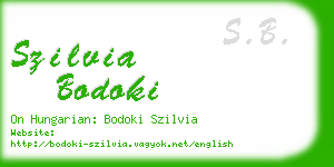 szilvia bodoki business card